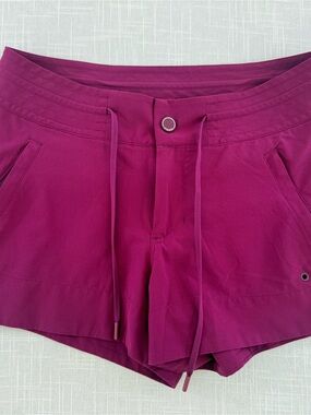 Athleta Women's Magenta Drawstring Athletic Shorts